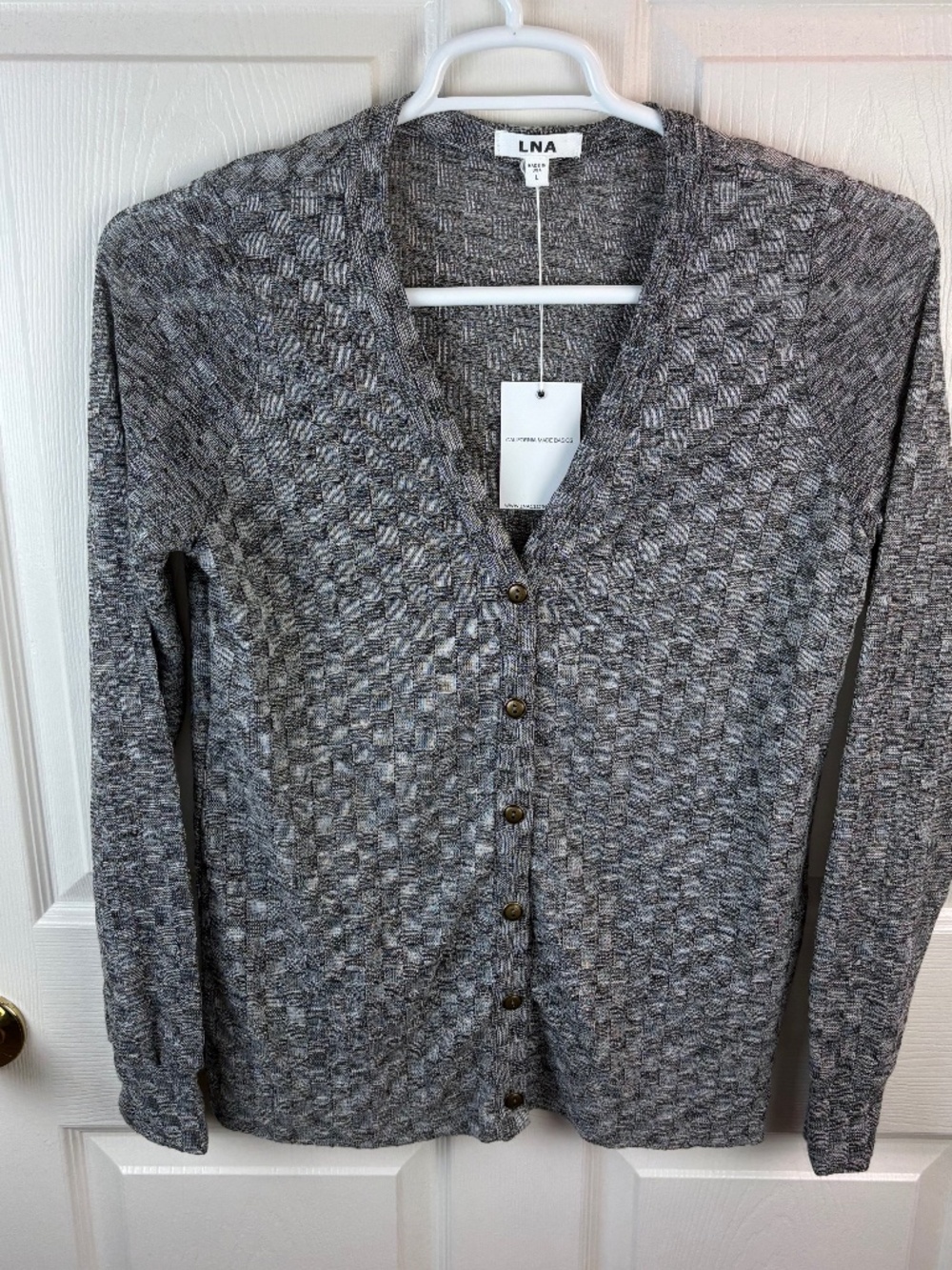 LNA Cardigan Sweater Gray